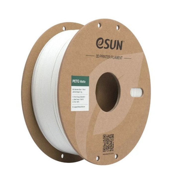 Філамент eSun PETG-Matte, білий, 1кг/рулон, з паперовою втулкою, 1,75мм