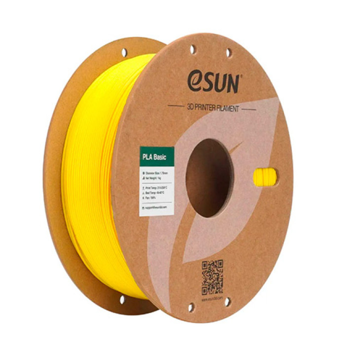 Філамент eSun PLA-Basic, жовтий, 1кг/рулон, з паперовою втулкою, 1,75мм