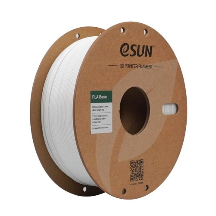 Філамент eSun PLA-Basic, білий, 1кг/рулон, з паперовою втулкою, 1,75мм