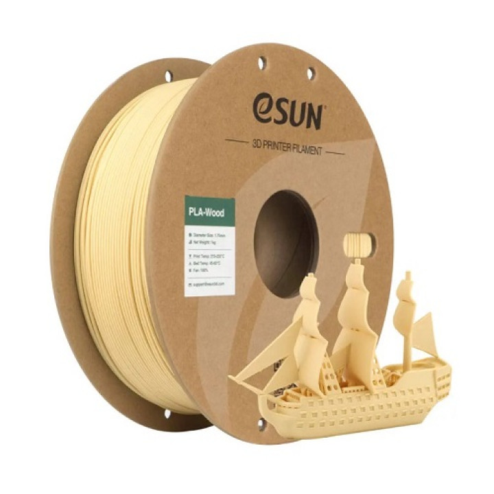 Філамент eSun PLA-Wood, звичайний дерев'яний, 1кг/рулон, з паперовою втулкою, 1,75мм