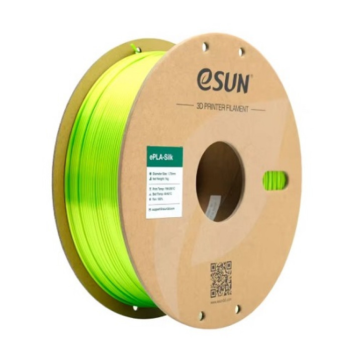 Філамент eSun PLA-Silk, лаймовий, 1кг/рулон, з паперовою втулкою, 1,75мм