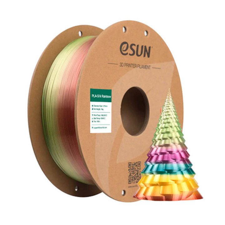 Филамент eSun PLA-Silk Rainbow, радужный В, 1кг/рулон, с бумажной втулкой, 1,75мм