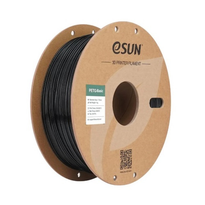 Філамент eSun PETG-Basic, чорний, 1кг/рулон, з паперовою втулкою, 1,75мм