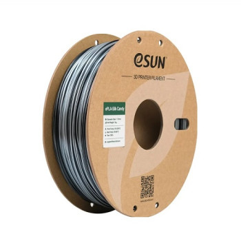 Філамент eSun PLA-Silk Candy, сірий+чорний (silver black), 1 кг