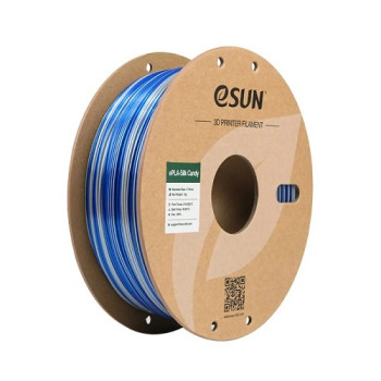 Філамент eSun PLA-Silk Candy, сірий+синій (silver blue), 1 кг