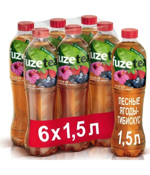 Чай чорний Fuzetea "Лісові ягоди - гібіскус" 1,5 л x 6 шт. (5449000259479)