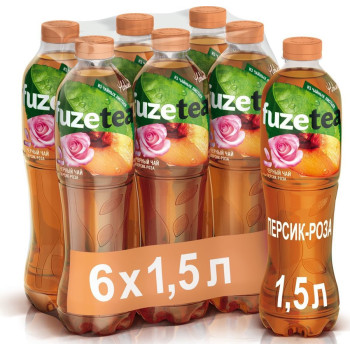 Чай черный Fuzetea "Персик - роза" 1,5 л x 6 шт. (5449000235985)