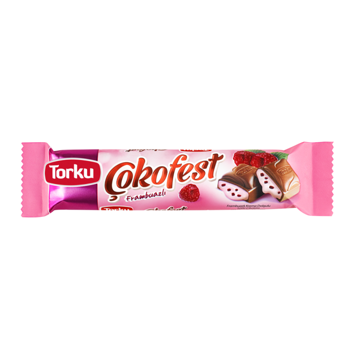 Шоколад Torku Cokofest молочний  з малиновою начинкою 35 г (8690120056234)
