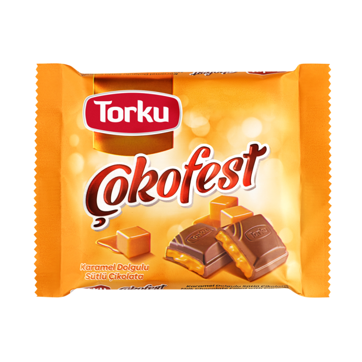 Шоколад Torku Cokofest молочний  з карамельною начинкою 60г (8690120075839)