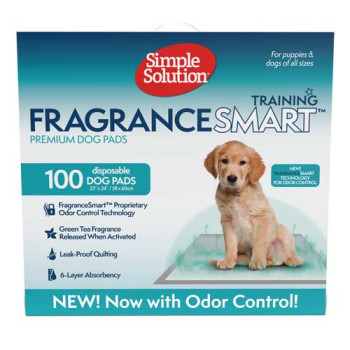 Simple Solution Fragrance Smart Odor Control Puppy Training Pads – влагопоглощающие гигиенические пеленки для собак с ароматом зеленого чая и нейтрализатором запаха 60x61см, 100 шт