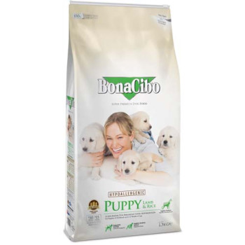 Сухий корм BonaCibo Puppy Lamb&Rice для цуценят всіх порід з ягням та рисом, 15 кг