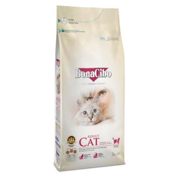 Сухий корм BonaCibo Adult Cat Chicken&Rice with Anchovy для дорослих котів всіх порід з куркою, рисом та анчоусами, 2 кг
