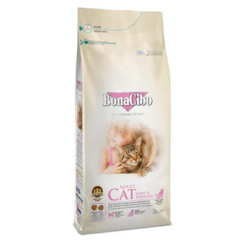 Сухий корм BonaCibo Adult Cat Light&Sterilized для дорослих стерилізованих котів та котів із зайвою вагою, 2 кг
