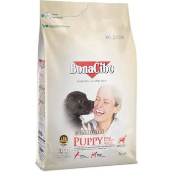 Сухий корм BonaCibo Puppy High Energy Chicken&Rice with Anchovy для активних цуценят всіх порід з куркою, рисом та анчоусами, 3 кг