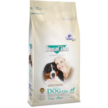 Сухий корм BonaCibo Adult Dog Form (Senior/Over Weight) для дорослих собак із зайвою вагою та для старіючих собак з куркою, 4 кг