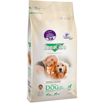 Сухий корм BonaCibo Adult Dog Small Breed Lamb&Rice для дорослих собак дрібних порід з ягням та рисом 4 кг