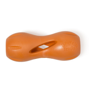 West Paw Qwizl Small - игрушка-кормушка Вест Пау Квизл маленькая для собак оранжевая 14 см