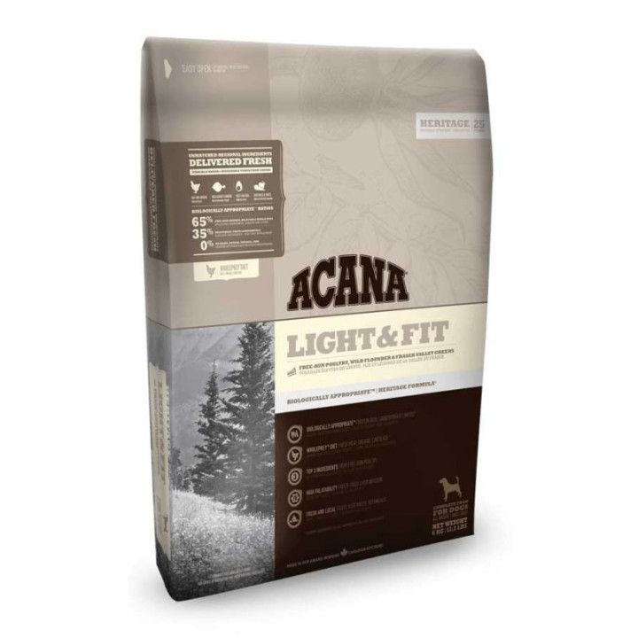 Acana Heritage Light & Fit - корм Акана для собак з надлишковою вагою 6 кг (a51260)