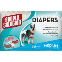 Simple Solution Disposable Diapers Medium - гигиенические подгузники для животных Симпл Солюшн 12 шт (ss10584)