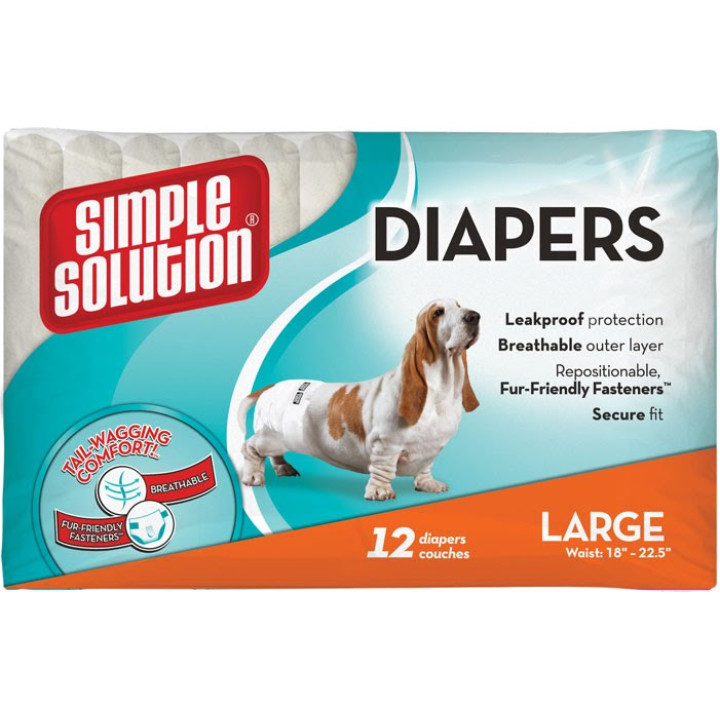 Simple Solution Disposable Diapers Large - гигиенические подгузники для животных Симпл Солюшн 12 шт (ss10585)