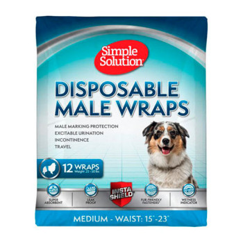 Simple Solution Disposable Male Wrap Medium – гигиеническая подкладка-протектор для кобелей средняя, 12 шт