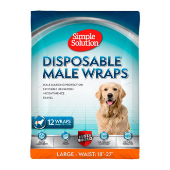 Simple Solution Disposable Male Wrap Large – гигиеническая подкладка-протектор для кобелей большая, 12 шт
