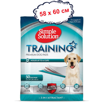 Simple Solution Training Premium Dog Pads - влагопоглощающие гигиенические пеленки Симпл Солюшн 58 х 60 см 50 шт (ss13401)
