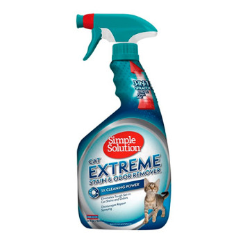 Simple Solution Extreme Cat Stain & Odor Remover - спрей Симпл Солюшн для нейтрализации запахов и пятен от жизнедеятельности котов 945 мл (ss10621)