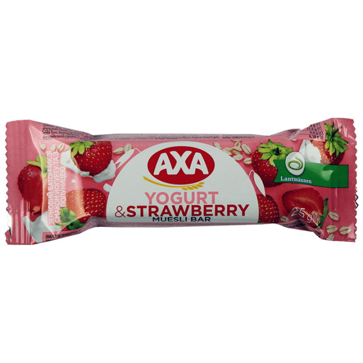Батончик АХА зі смаком йогурту та з полуницею 25г