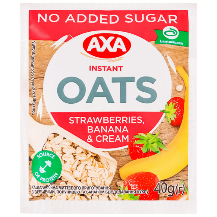 Каша АХА з вершками, полуницею та бананом без цукру 40 г