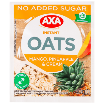 Каша АХА з вершками, манго та ананасом без цукру 40 г