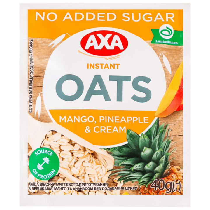 Каша АХА з вершками, манго та ананасом без цукру 40 г