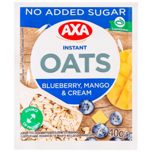 Каша АХА з вершками, манго та лохиною без цукру 40 г