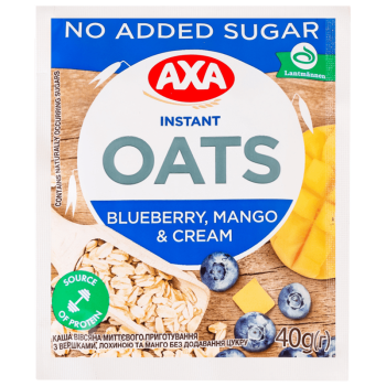 Каша АХА з вершками, манго та лохиною без цукру 40 г