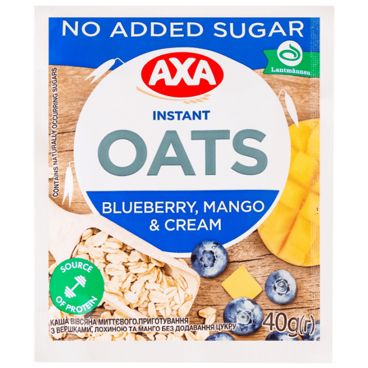 Каша АХА з вершками, манго та лохиною без цукру 40 г