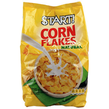 Сухий сніданок START! Кукурудзяні пластівці натуральні 700г Сухий сніданок START! Кукурудзяні пластівці натуральні 700г