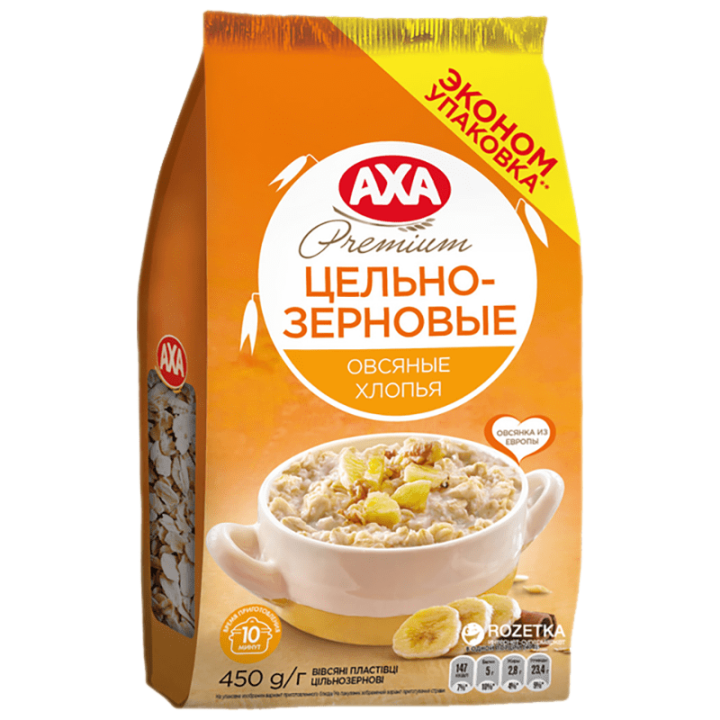 Пластівці АХА вівсяні цільнозернові 450 г