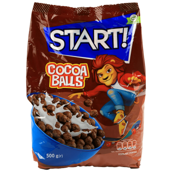 Сухий сніданок START! Кульки з какао 500г Сухий сніданок START! Кульки з какао 500г