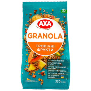 Гранола АХА хрустка з тропічними фруктами 330 г