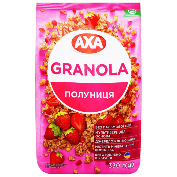 Гранола АХА хрустка з полуницею 330 г