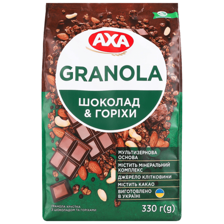 Гранола АХА хрустка з шоколадом та горіхами 330 г