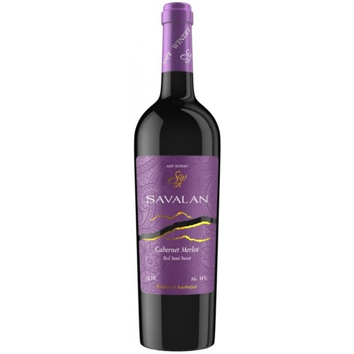 Вино Savalan Cabernet-Merlot червоне напівсолодке 0,75 л