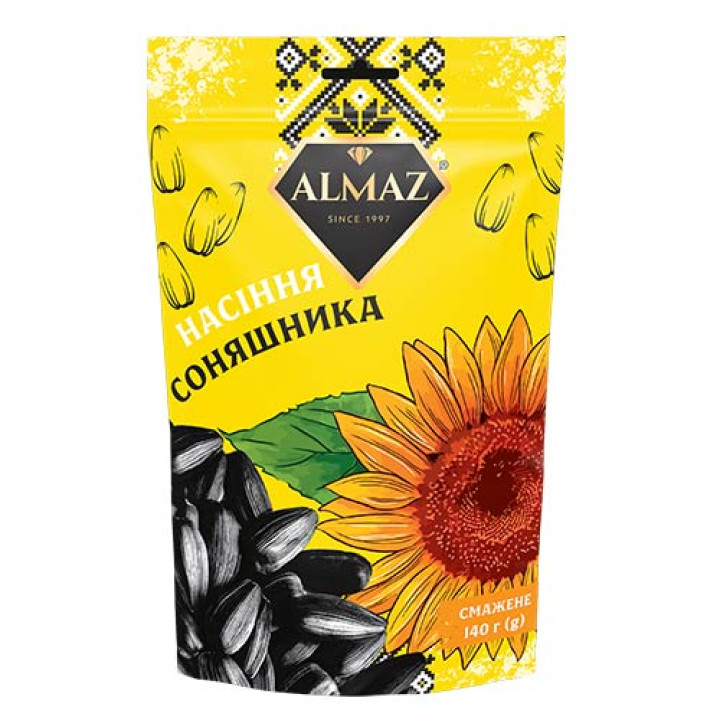 Семечки подсолнечника жареные Almaz (ДОЙ-ПАК) 140 г (4820284500722)