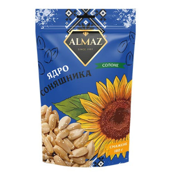 Ядро семечек подсолнечника жареное Almaz (ДОЙ-ПАК) соленое 180 г (4820284500760)
