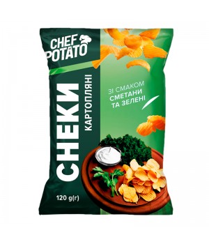 Снеки картофельные Chef Potato Сметана и зелень, 120 г (4820106161124)