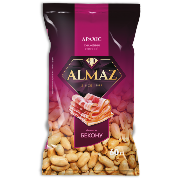 Арахис Almaz жареный со вкусом бекона, 30 г (4820106160578)