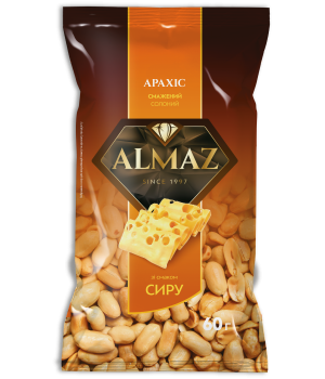 Арахис Almaz жареный со вкусом сыра, 60 г (4820106160486)