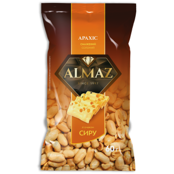 Арахис Almaz жареный со вкусом сыра, 60 г (4820106160486)
