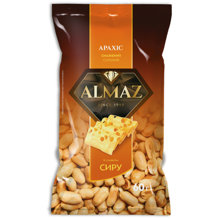 Арахіс Almaz смажений зі смаком сиру, 60 г (4820106160486)