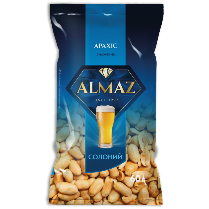 Арахіс Almaz смажений солоний, 60 г (4820106160462)